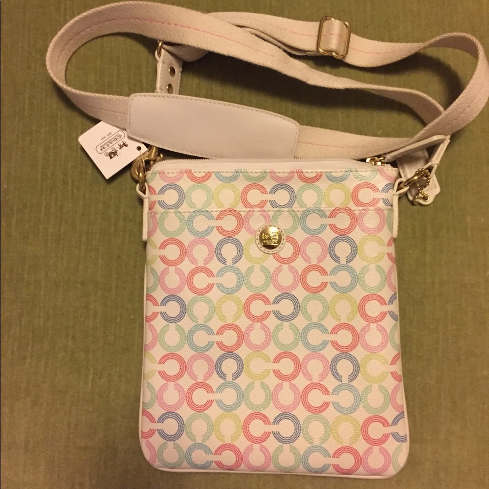 NEW Coach Multi-color Crossbody Messenger Bag